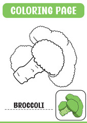 COLORING BOOK VEGETABLE SERIES VECTOR ILLUSTRATION_BROCCOLI