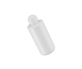 Minimalist white cosmetic bottle for skincare or beauty product branding mockup. 3d illustration