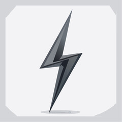An origami paper airplane vector logo with a lightning bolt icon shape indicating fast direction and business concept design