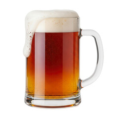 A refreshing glass of amber beer with a frothy head.