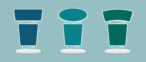 blank pylon signage graphic vector set