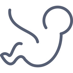 Simple Line Art Icon of a Newborn Baby Silhouette Against a Transparent Background Representing New Life and Childhood Development