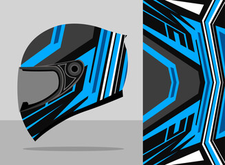 helmet wrap design premium with blue color theme
