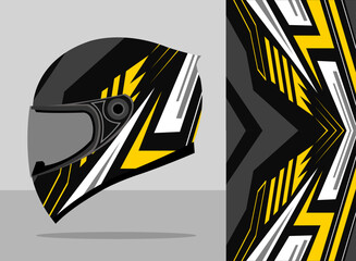 helmet wrap design with black and yellow color theme