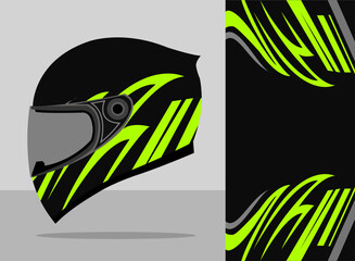 helmet wrap decal design with black and green color theme