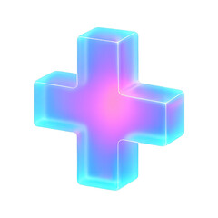 Obraz premium PNG Holographic glowing 3D plus