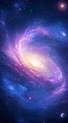 Fototapeta premium Dreamy Galaxy Rotating Spiral Nebula