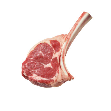Juicy raw lamb chop steak with bone for grilling