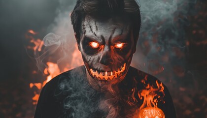 Vibrant halloween celebration with neon lights and imaginative costumes in an energetic atmosphere