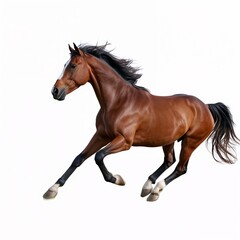 Obraz premium Horse running side view, isolated on white background