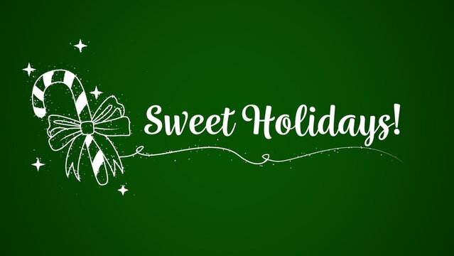 Holiday Festive Glitter Candy Cane Wishes Title