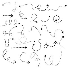 hand drawn dotted arrows , dotted arrows, arrows