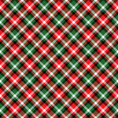 Red and Green Plaid Background, Classic Christmas Checkered Pattern