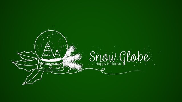 Holiday Festive Glitter Snow Globe Title