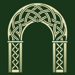 celtic ruin arch carved with knots  (1).eps