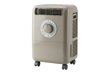 Fototapeta premium Vintage portable air conditioner unit with a dial control isolated on transparent background