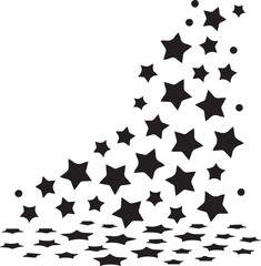 Abstract new year starburst silhouette falling elements festive celebration design