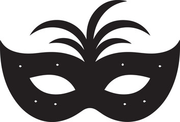 Elegant black masquerade mask silhouette celebrating new year's eve and festive parties