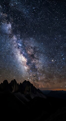 Stunning Milky Way Vista Above Rugged Mountains Under a Starry Night