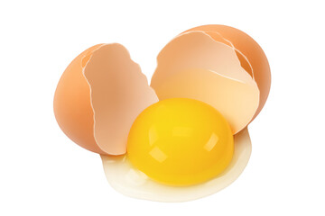 Fresh cracked egg with vibrant yolk ready for cooking