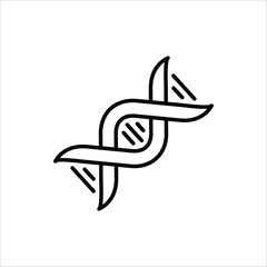 Genetic DNA icon. Vector line biotechnology molecular chromosome helix gene signs outline illustration collection. For web design, isolated on white background.