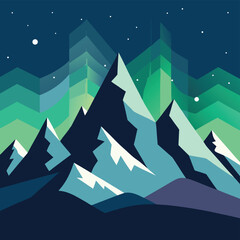 Obraz premium vector wallpaper of snow covered mountain peaks un.eps
