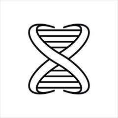 DNA icon. Line genetic symbol. Vector illustration for web design, isolated on white background.