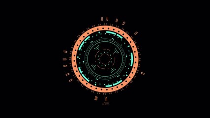 Futuristic HUD Interface: Dynamic Circular Data Visualization with Geometric Elements - Powered by Adobe