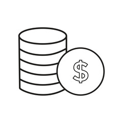 Minimal Coin Stack Icon for Finance and Investment Design