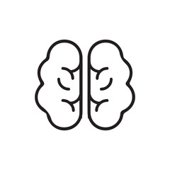 Minimal Brain Icon for Science and Education Design