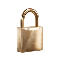 Fototapeta premium Golden Padlock isolated on transparent background