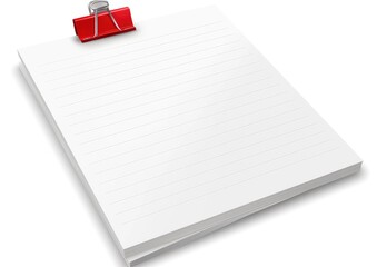 red notebook isolated on white