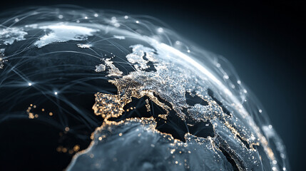 Hyperrealistic concept visualizing comprehensive global network protection, symbolizing cybersecurity, data safety, digital defense, and secure worldwide communication systems.
