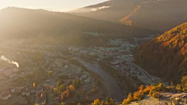 Autumn mountains forest travel nature view beautiful drone