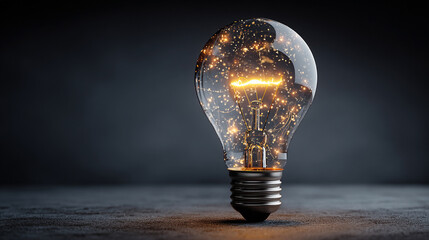 Hyperrealistic visualization of creative ideas forming through a glowing digital network, symbolizing global connection, innovation, and the fusion of technology with human imagination and insight.