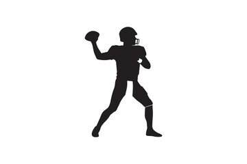Quarterback Throwing Football Silhouette American Football Player Passing Silhouette