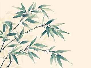 Fototapeta premium Fresh and natural background image of bamboo leaves