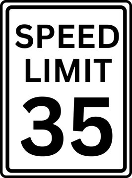 Speed Limit 35 mph Traffic Sign
