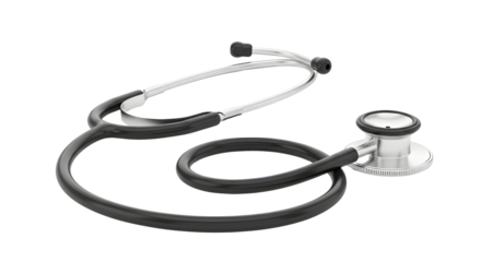 Stethoscope used by doctor for medical diagnosis isolated PNG with Transparent Background