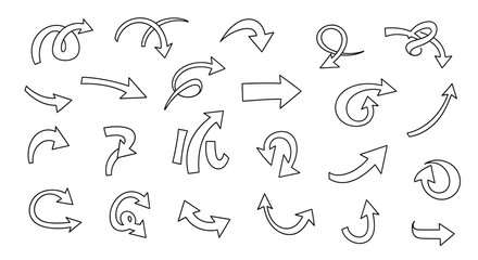 Doodle Arrow Collection Hand-Drawn Vector Set for Design and Directional Graphics