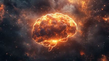 Hyperrealistic concept of modern scientific brainstorming, visualizing chaotic streams of ideas, glowing neuron-like networks, and creative data flow representing innovation and collective intelligenc