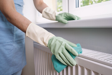 Cleaning a radiator for efficient home heating maintenance in winter