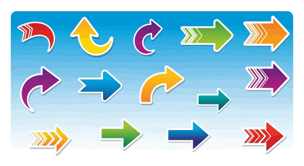 Colorful Arrow Set Directional Signposts for Design Projects