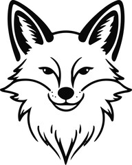 Minimal line art fox head, bold contour 3