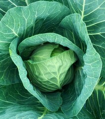 Green leaf background in close-up, natural foliage texture for eco design. Fresh young cabbage close-up, natural green vegetable texture, healthy organic food background.