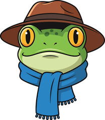 Obraz premium Frog Character Vector Illustration on White Background