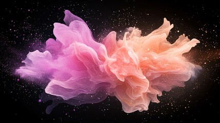 Dreamy Color Flow Abstract Art Background