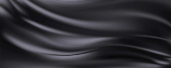 black satin fabric pleated background