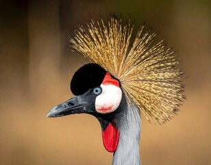 Close-up shot of a majestic bird, displaying vibrant colors and unique head crest