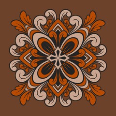 Mandala ornament color pattern illustration